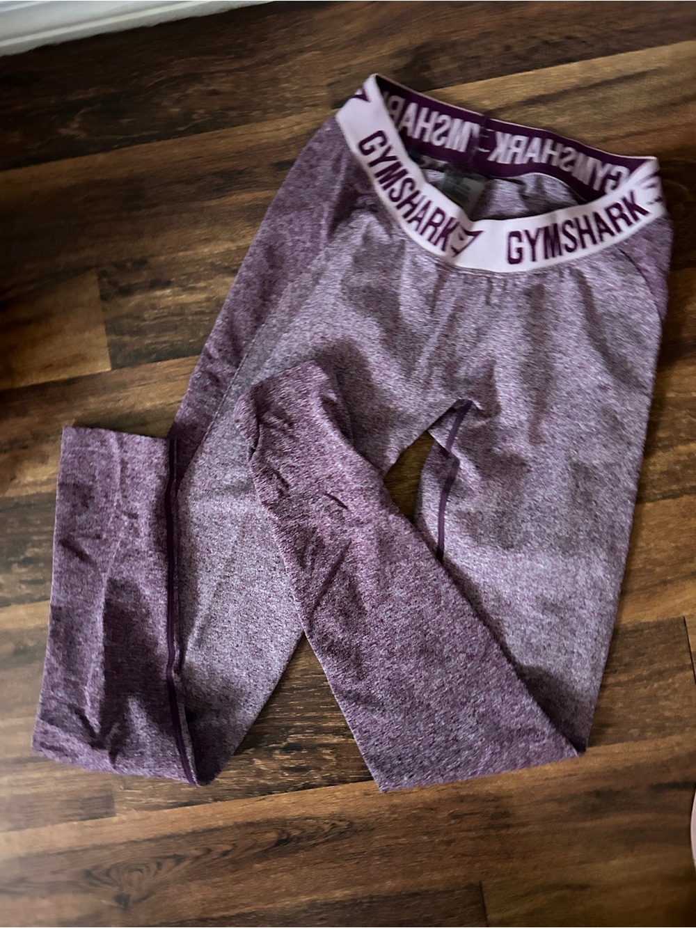 Gymshark Heathered Mauve Leggings with Branded Waistband